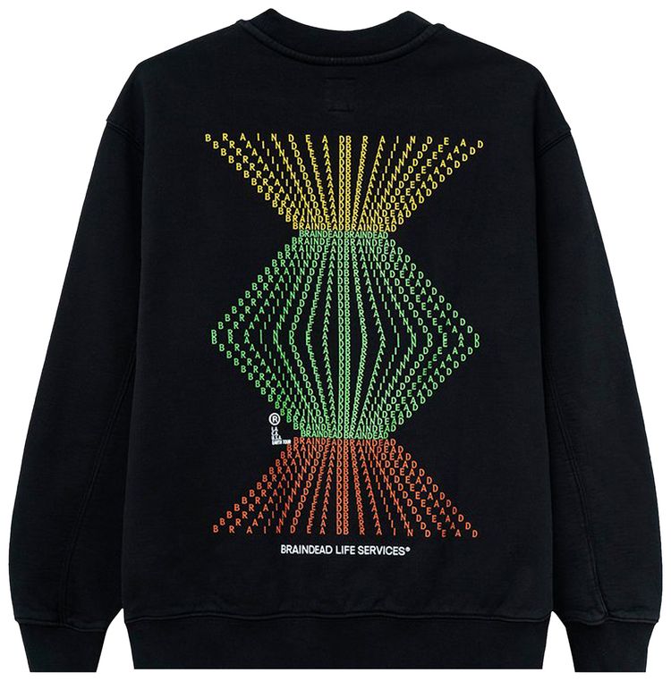 Brain Dead Fractal Long Sleeve Crewneck Sweatshirt Black