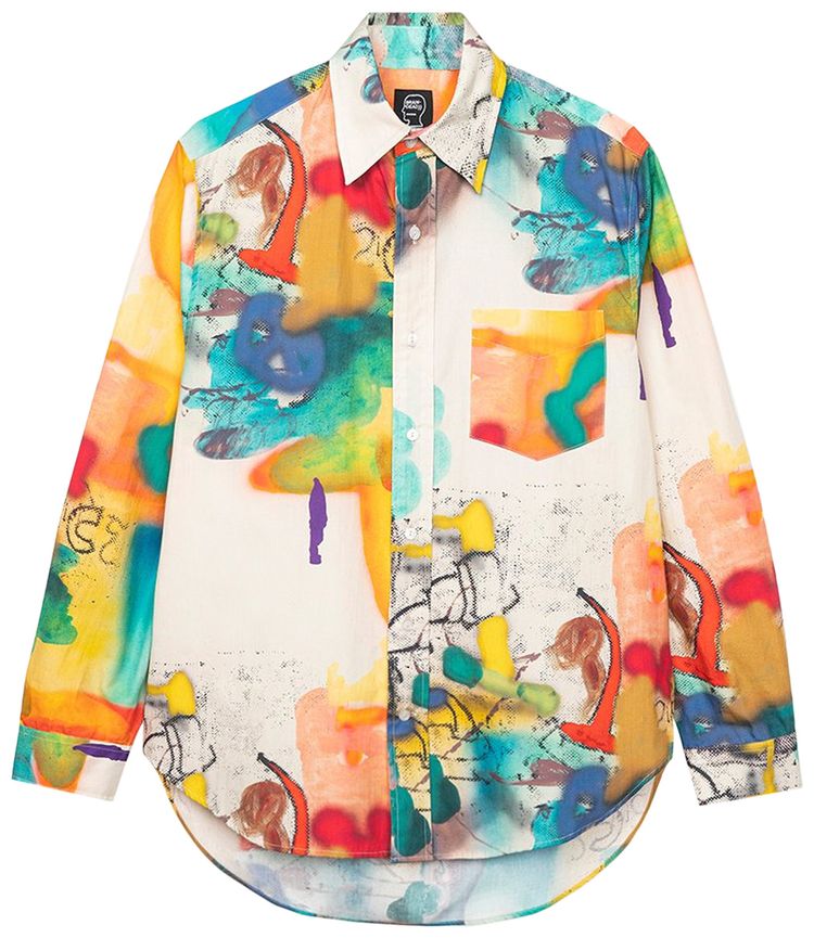 Brain Dead Horfee Poplin Button Up Shirt Multicolor