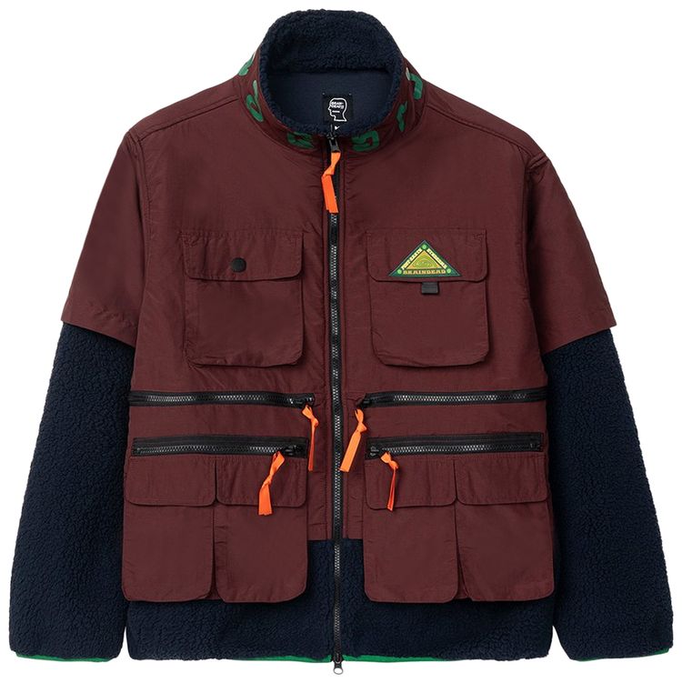 Brain Dead Post Earth Syndrome Fishing Fleece Burgundy Multicolor