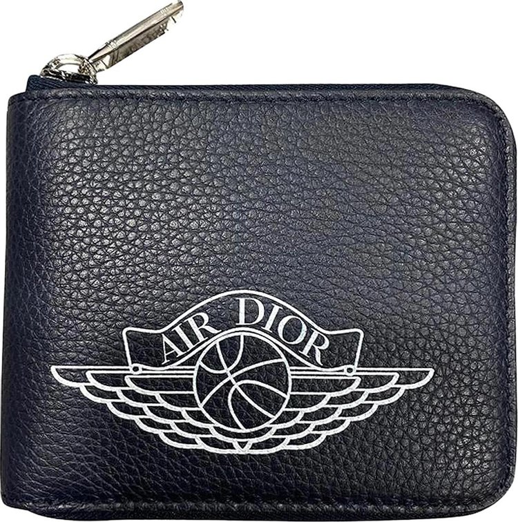 Dior x Air Jordan Wings Zip Wallet Navy