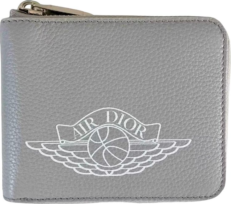 Dior x Air Jordan Wings Zip Wallet Grey