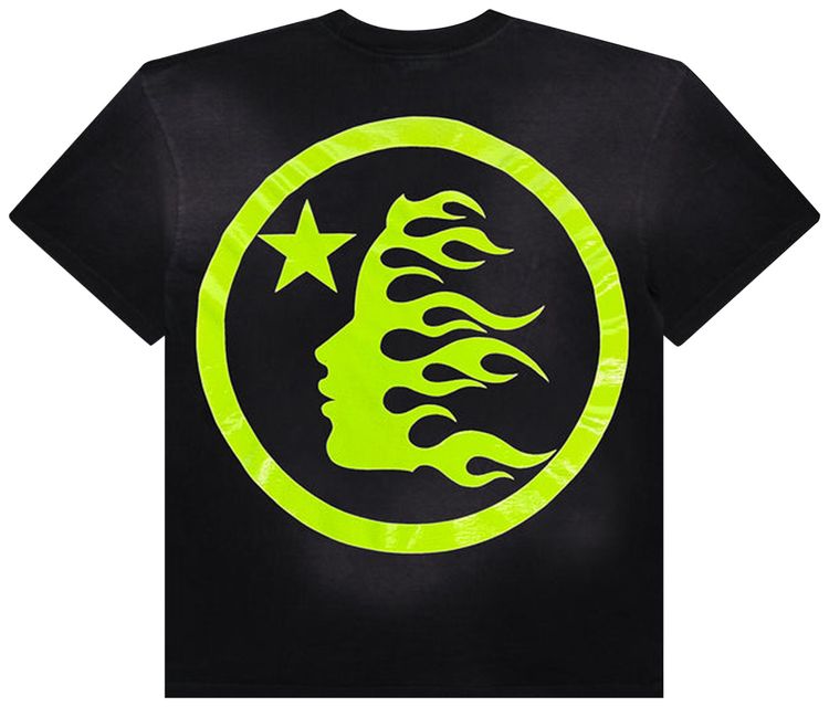 Hellstar Sports Core Gel Logo T Shirt BlackLight Green