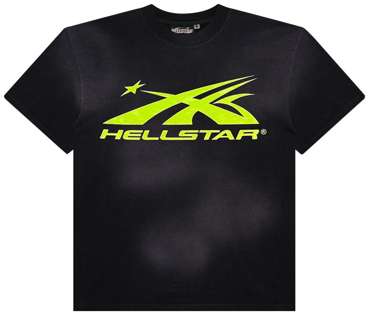Hellstar Sports Core Gel Logo T Shirt BlackLight Green