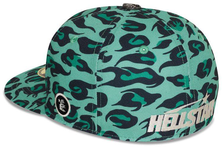 Hellstar Cheetah Print Fitted Hat Green
