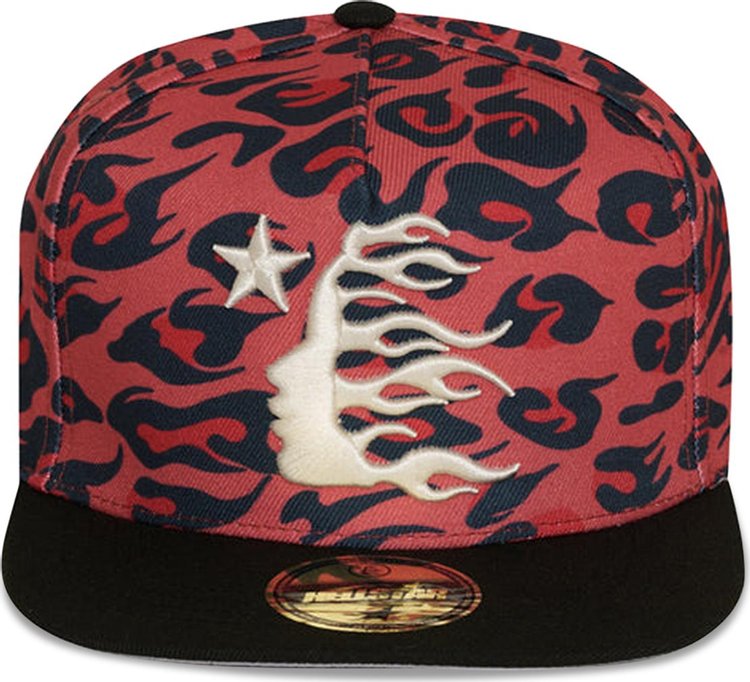 Hellstar Cheetah Print Snapback Hat Red