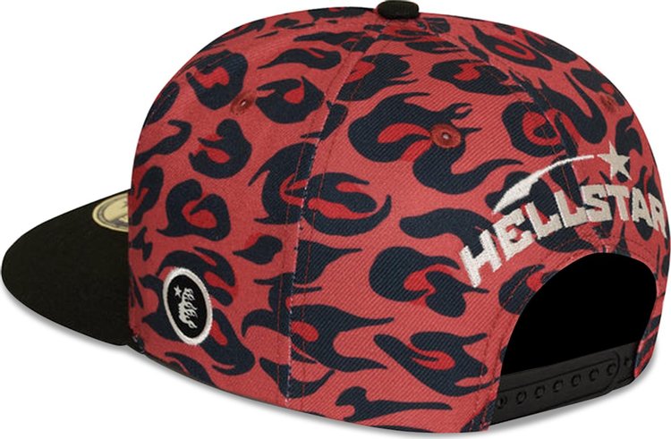 Hellstar Cheetah Print Snapback Hat Red