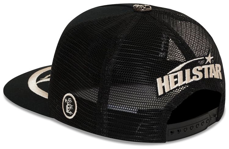 Hellstar Big Logo Trucker Snapback Hat Black