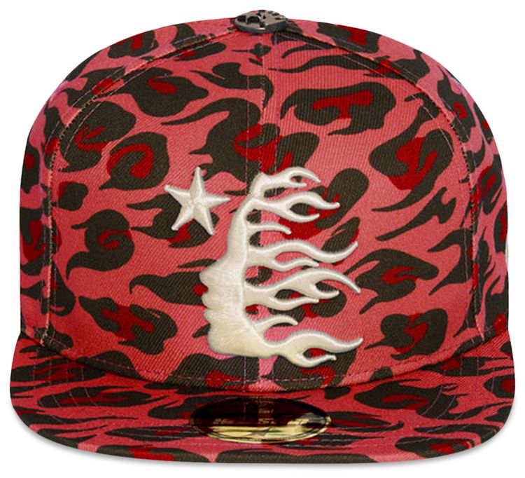 Hellstar Cheetah Print Fitted Hat Red