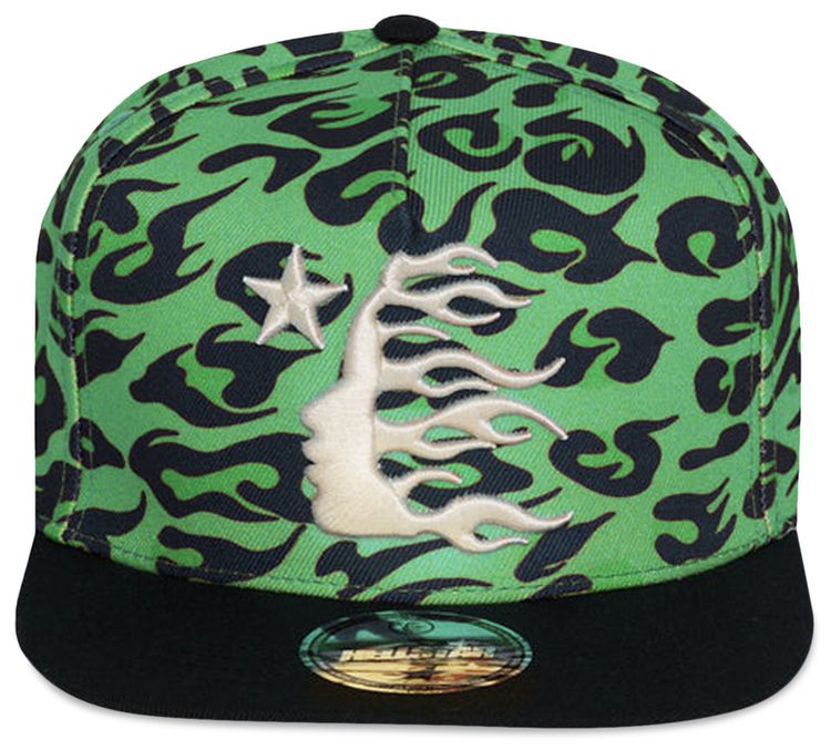 Hellstar Cheetah Print Snapback Hat Green