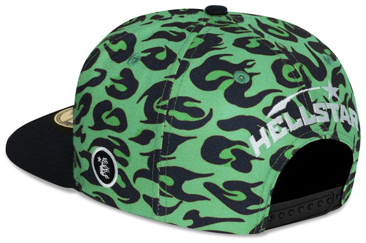 Hellstar Cheetah Print Snapback Hat Green