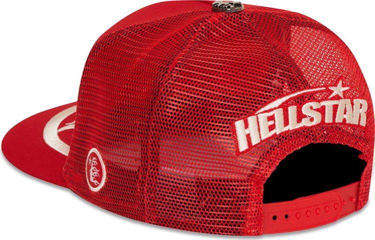 Hellstar Big Logo Trucker Snapback Hat Red