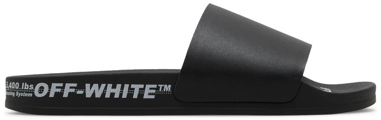 Off White Industrial Belt Sliders Black