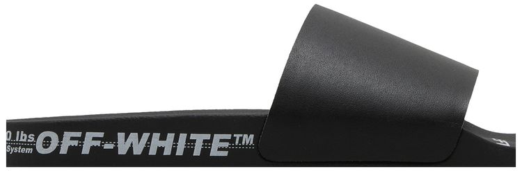 Off White Industrial Belt Sliders Black