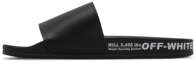 Off White Industrial Belt Sliders Black