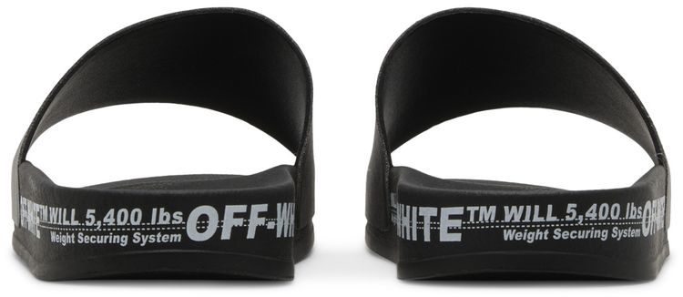 Off White Industrial Belt Sliders Black