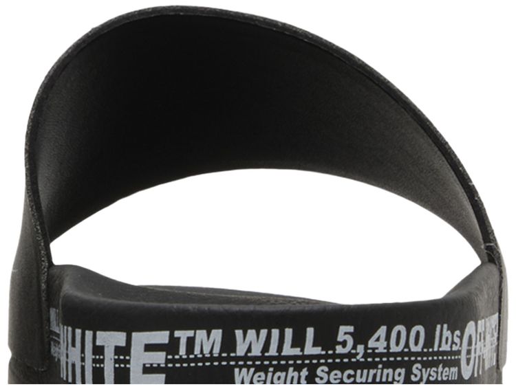 Off White Industrial Belt Sliders Black