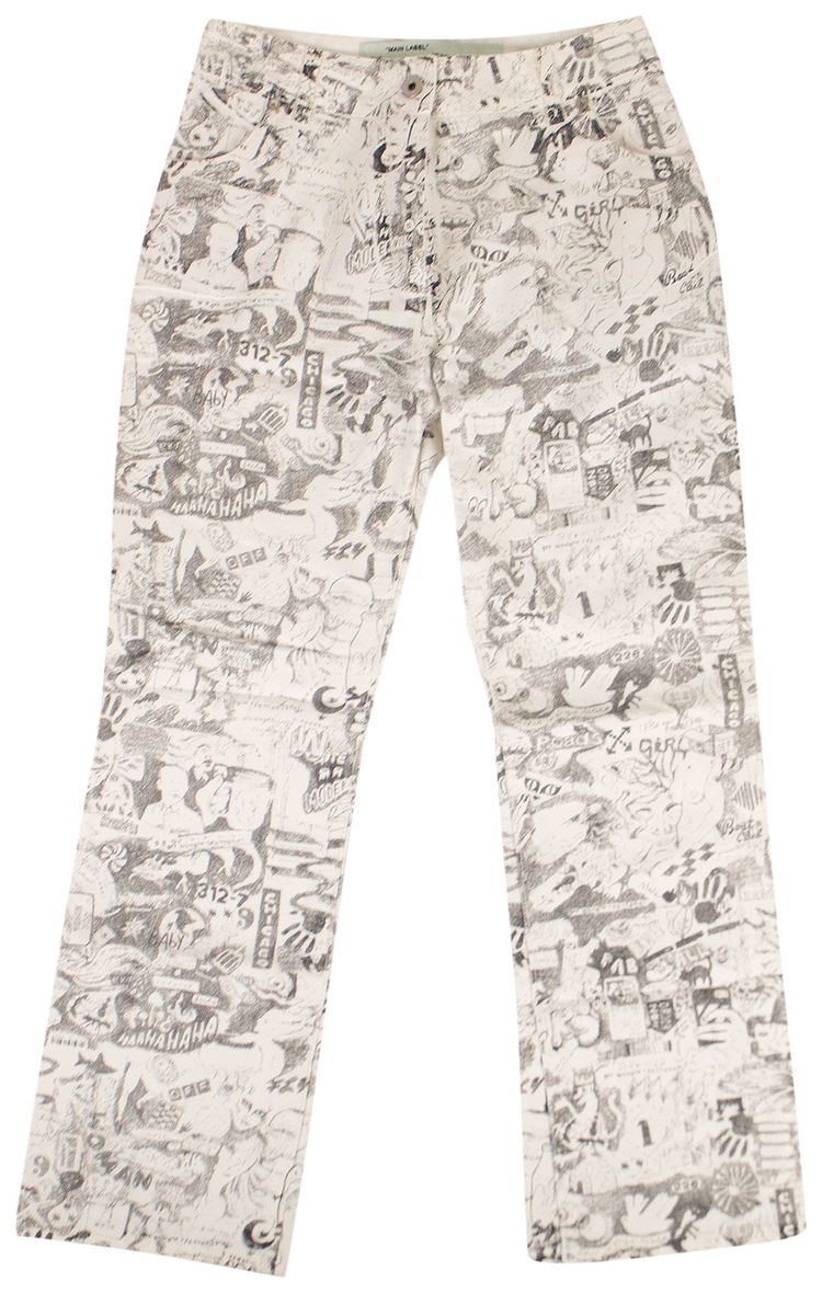 Off White Graphite Cropped Pant White