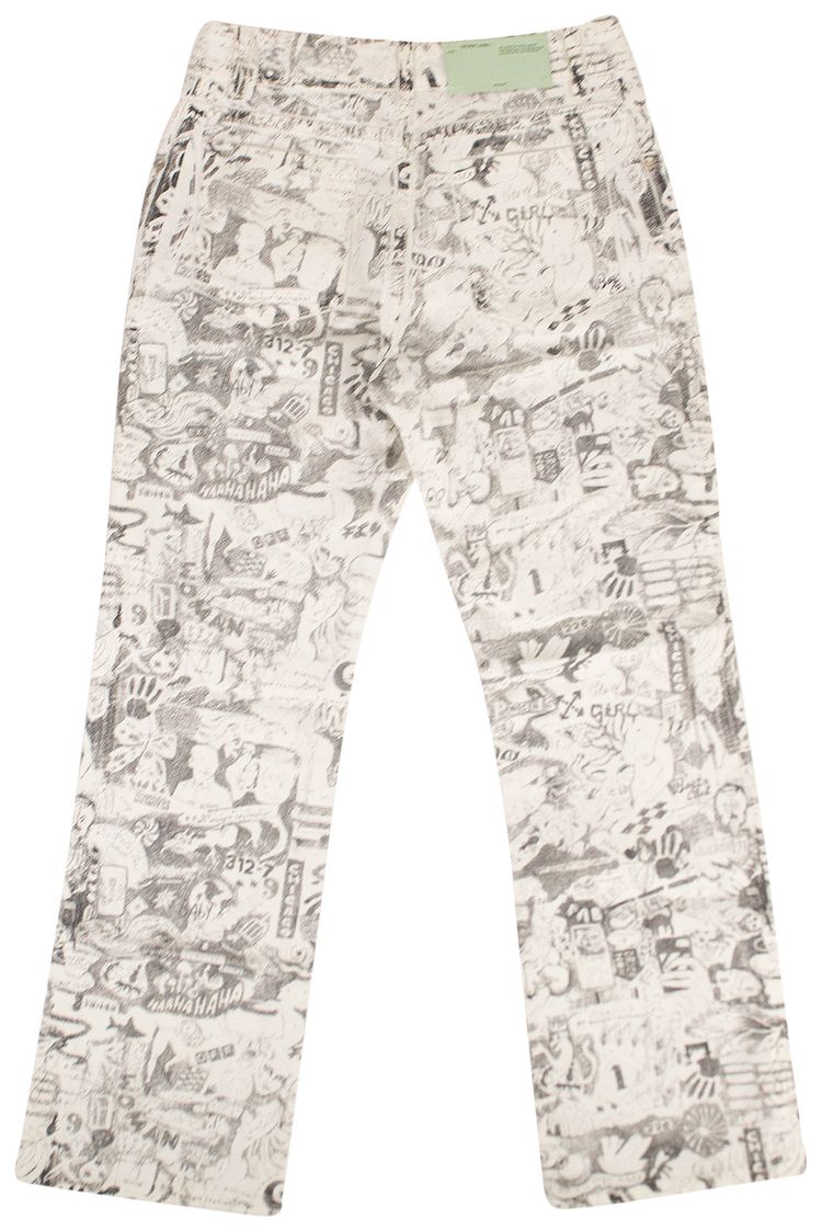 Off White Graphite Cropped Pant White