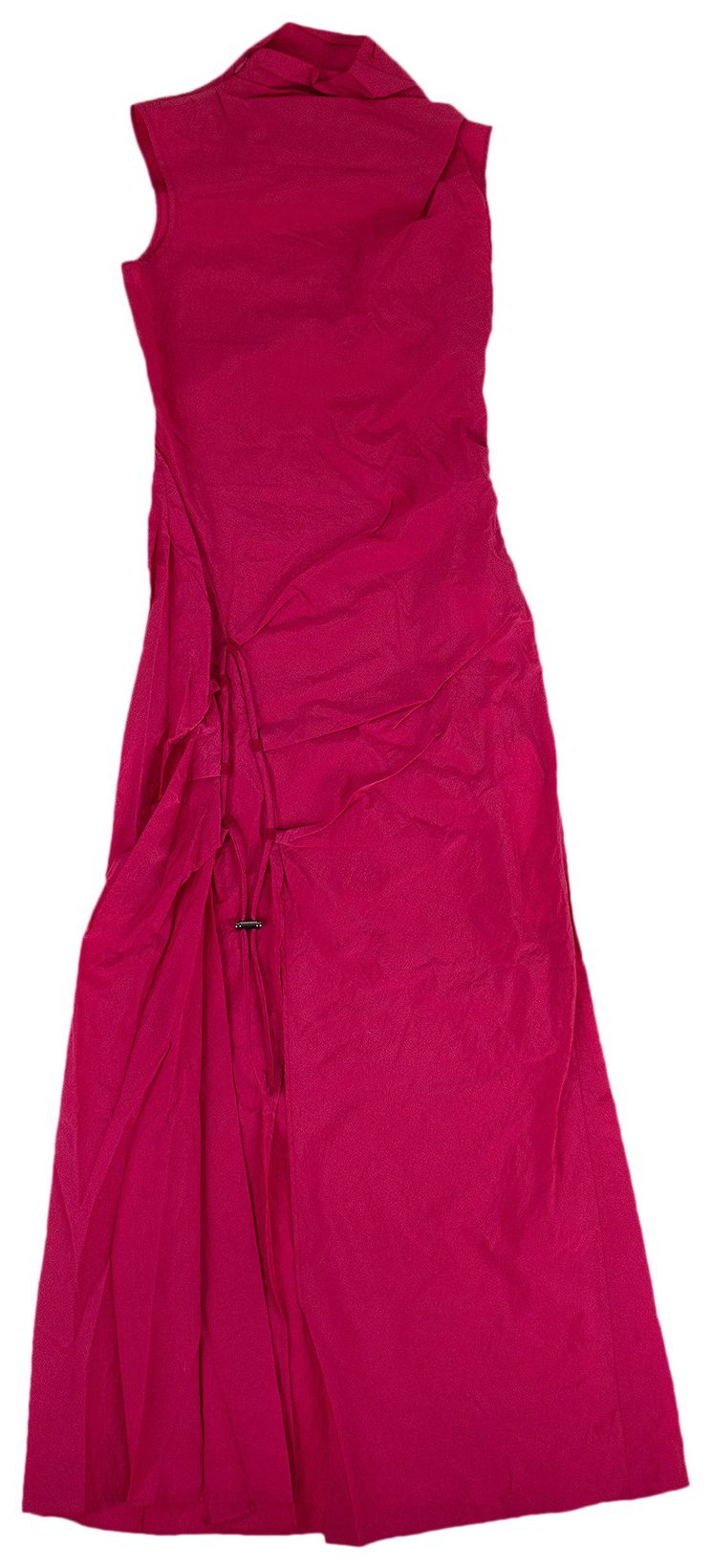 Off White Short Dna Spiral Split Dress Fuchsia
