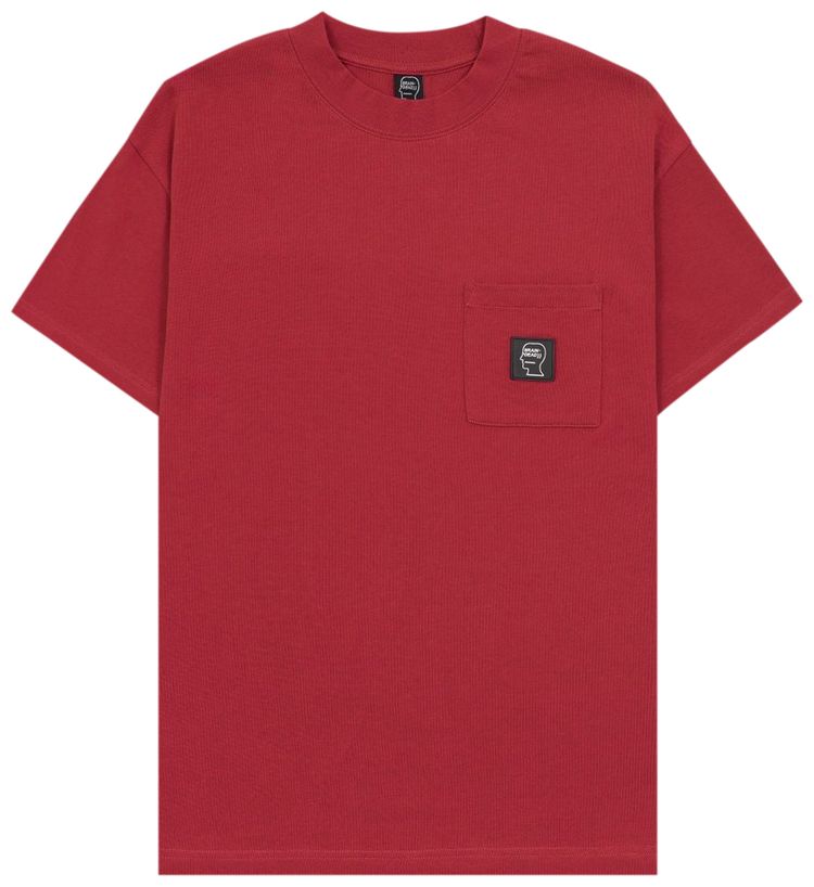 Brain Dead Heavyweight Jersey Mockneck Pocket Shirt With PVC Berry