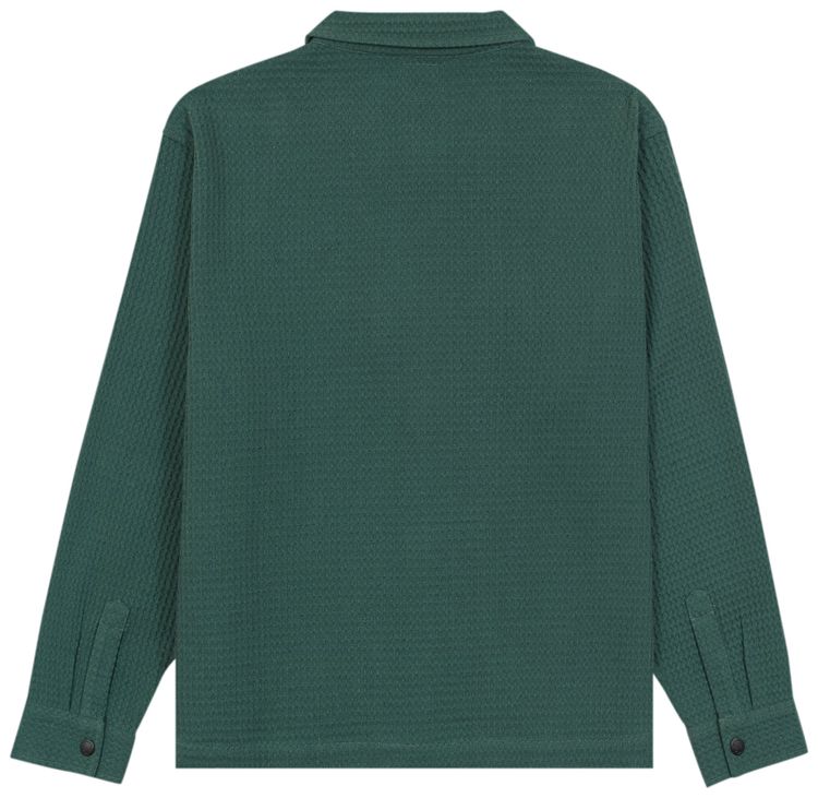 Brain Dead Waffle Snap Front Shirt Mallard Green