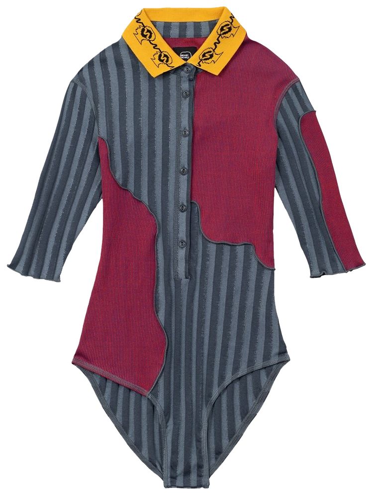 Brain Dead Jacquard Collar Paneled Bodysuit Multicolor