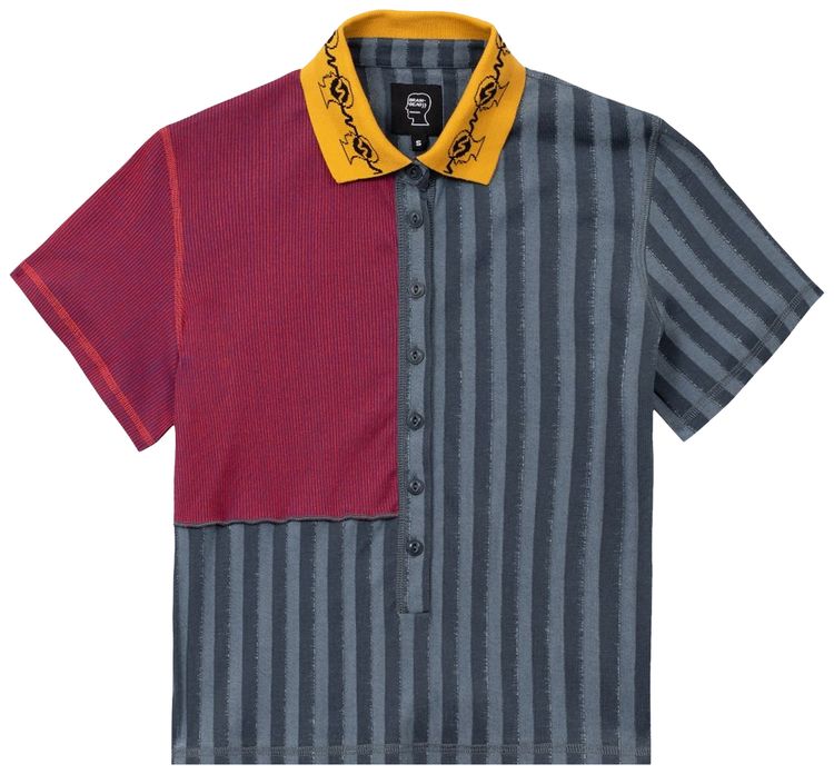 Brain Dead Jacquard Collar Paneled Polo Multicolor