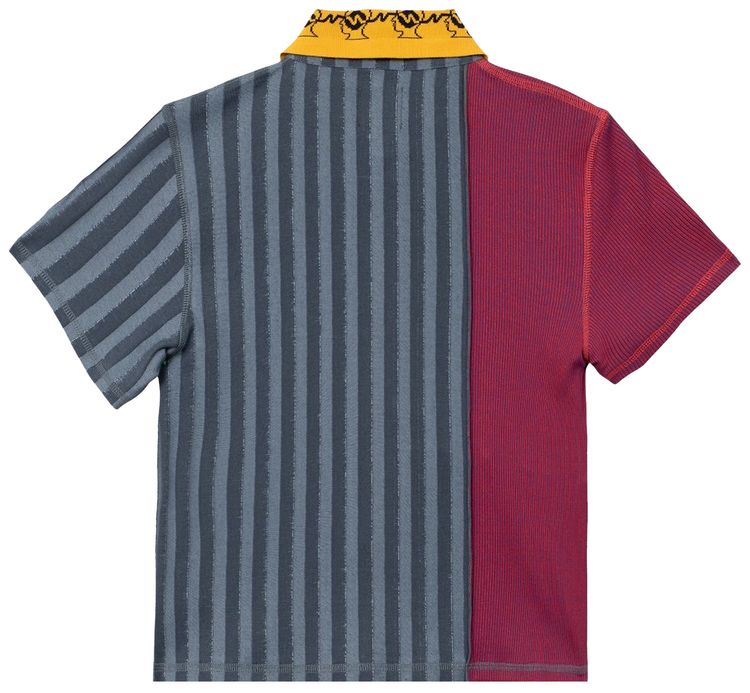 Brain Dead Jacquard Collar Paneled Polo Multicolor