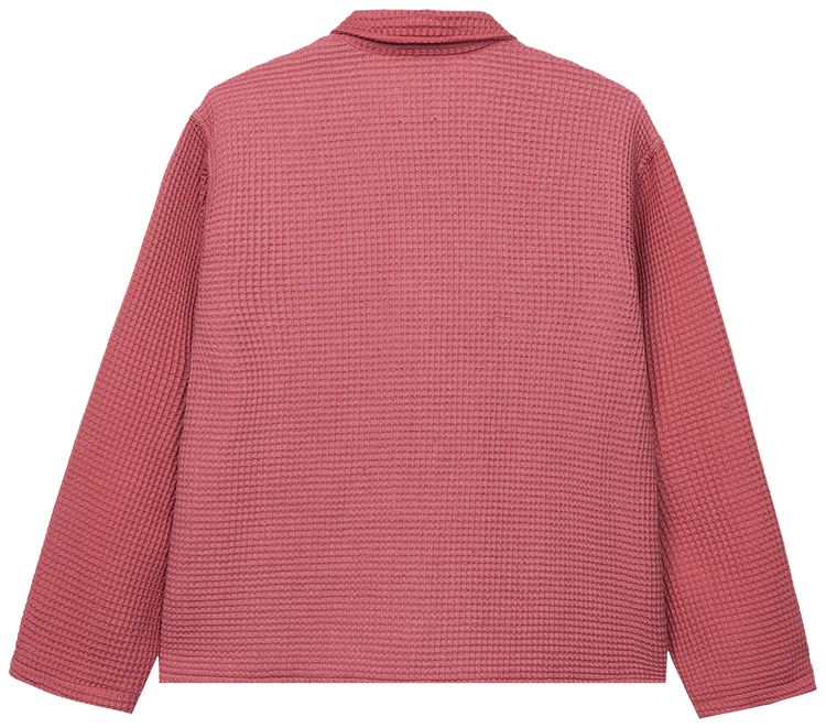 Brain Dead Waffle Snap Front Shirt Pink