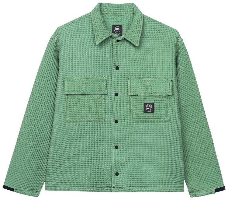 Brain Dead Waffle Snap Front Shirt Mint