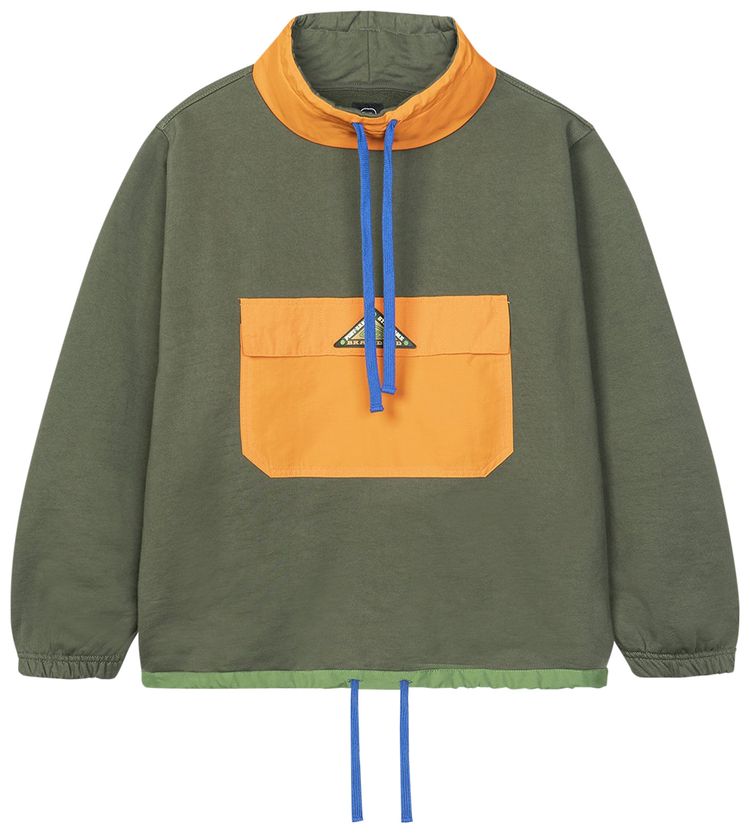 Brain Dead Post Earth Syndrome Scuba Neck Fleece Military Green Multicolor