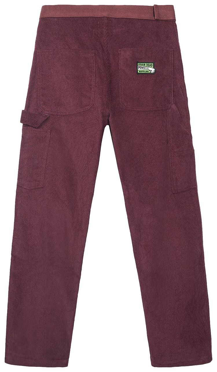 Brain Dead HardSoftware Velcro Corduroy Carpenter Pant Maroon