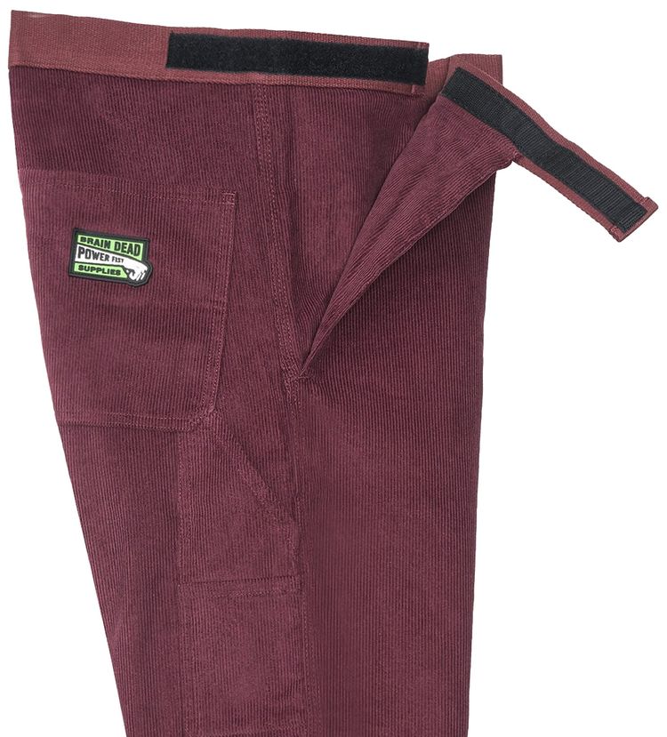 Brain Dead HardSoftware Velcro Corduroy Carpenter Pant Maroon