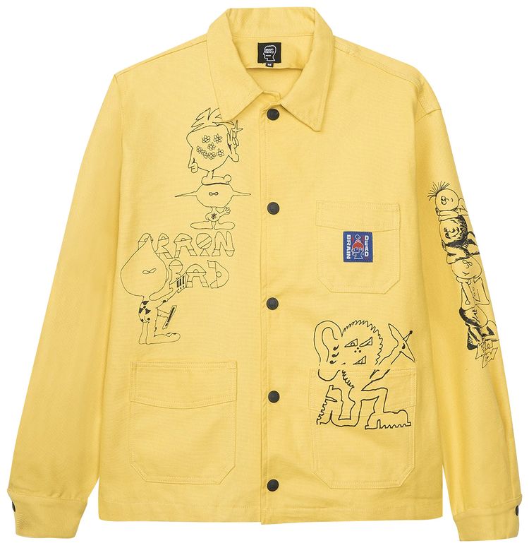 Brain Dead Printed Canvas Chore Coat Light Yellow