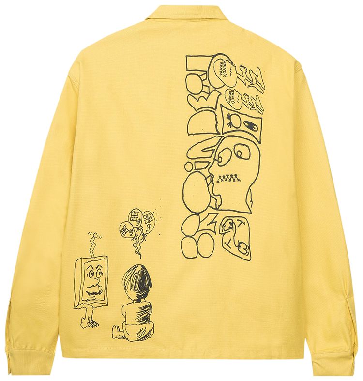 Brain Dead Printed Canvas Chore Coat Light Yellow