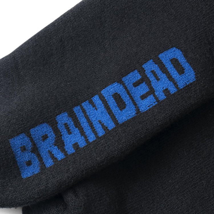 Brain Dead Striped Logo Head Socks BlueOrangeBlack