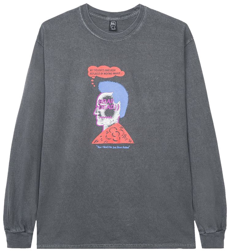 Brain Dead Head Party Long Sleeve Washed Black