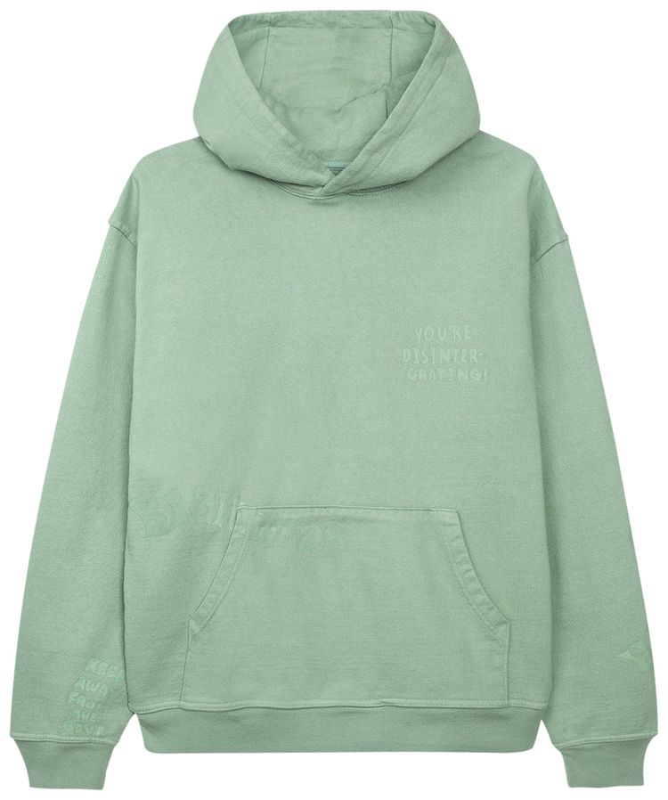 Brain Dead Tonal Type Print Hooded Sweatshirt Hoodie Putty