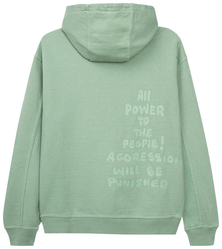 Brain Dead Tonal Type Print Hooded Sweatshirt Hoodie Putty