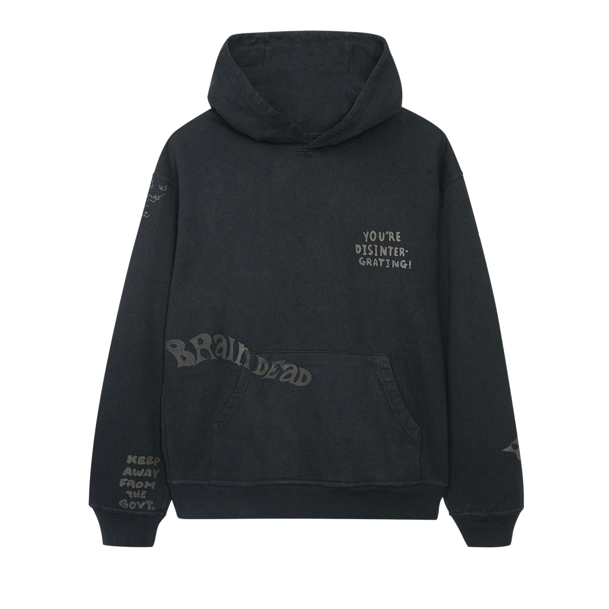 Brain dead tonal type print hoodie outlet
