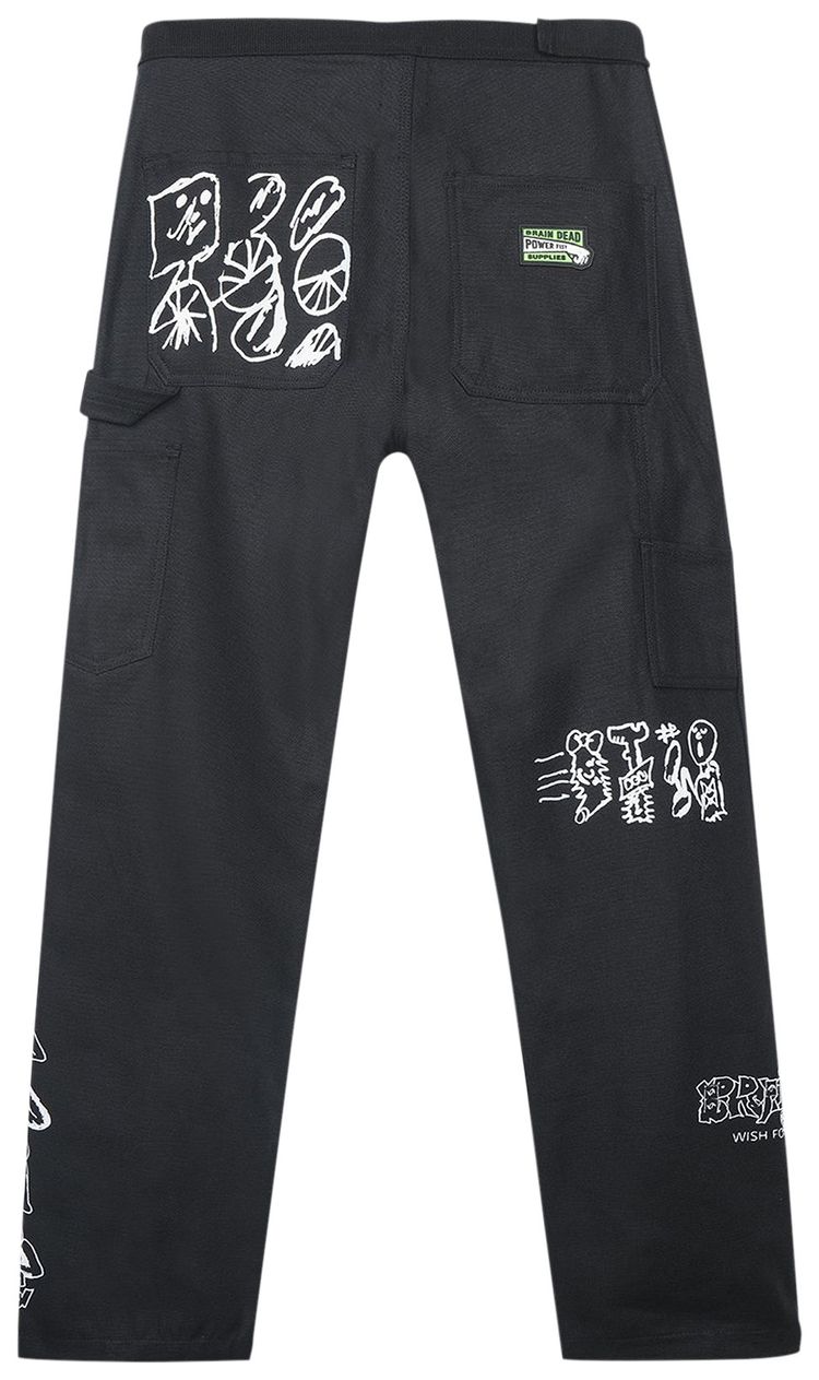Brain Dead HardSoftware Velcro Printed Carpenter Pant Black