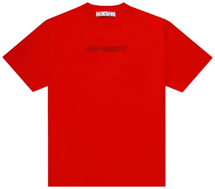 Off White Pascal Short Sleeve Over Tee Fiery RedNude