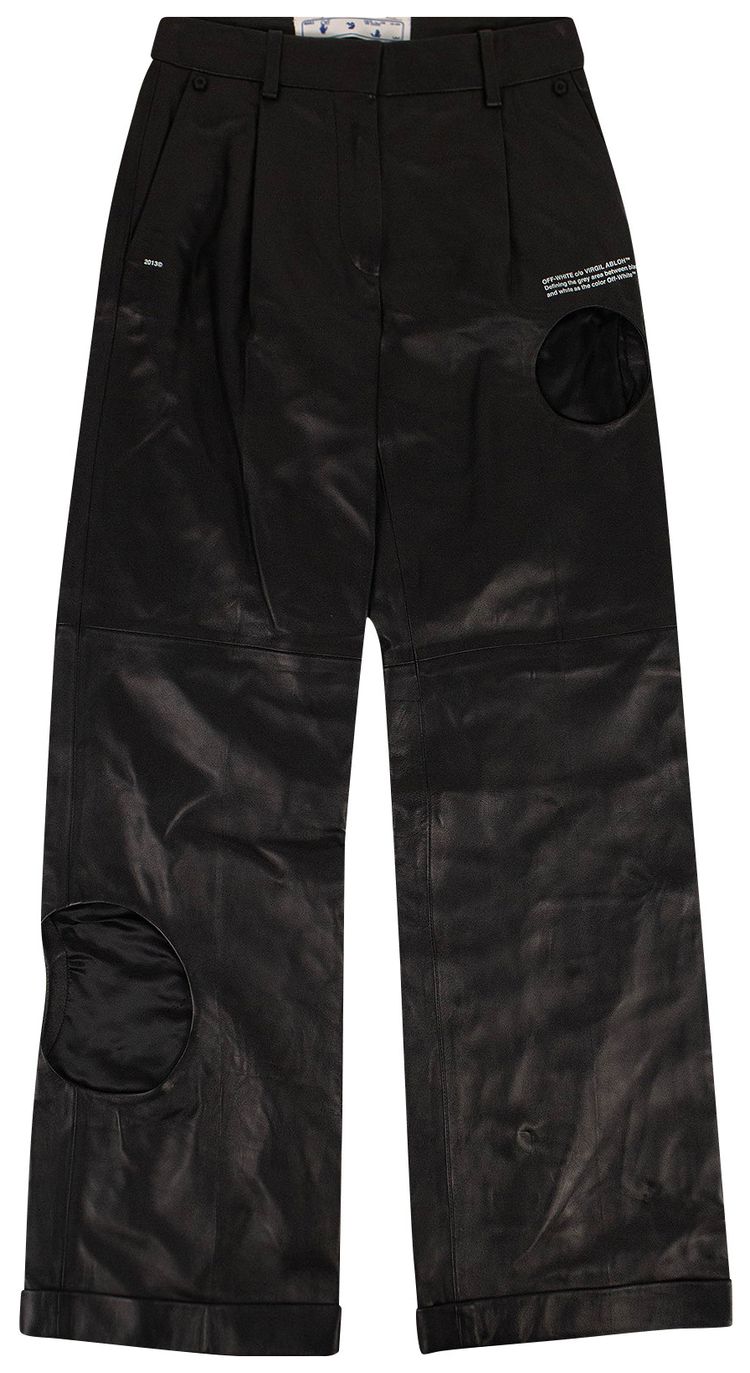 Off White Leather Meteor Pants Black