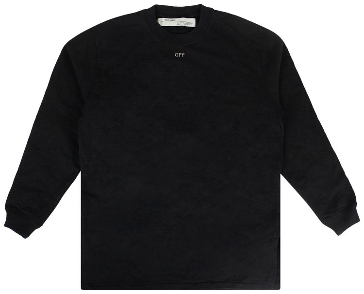 Off White Rhinestone Sweatshirt Dress Black