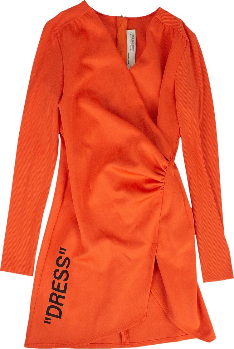 Off White Wrap Style Mini Dress Orange