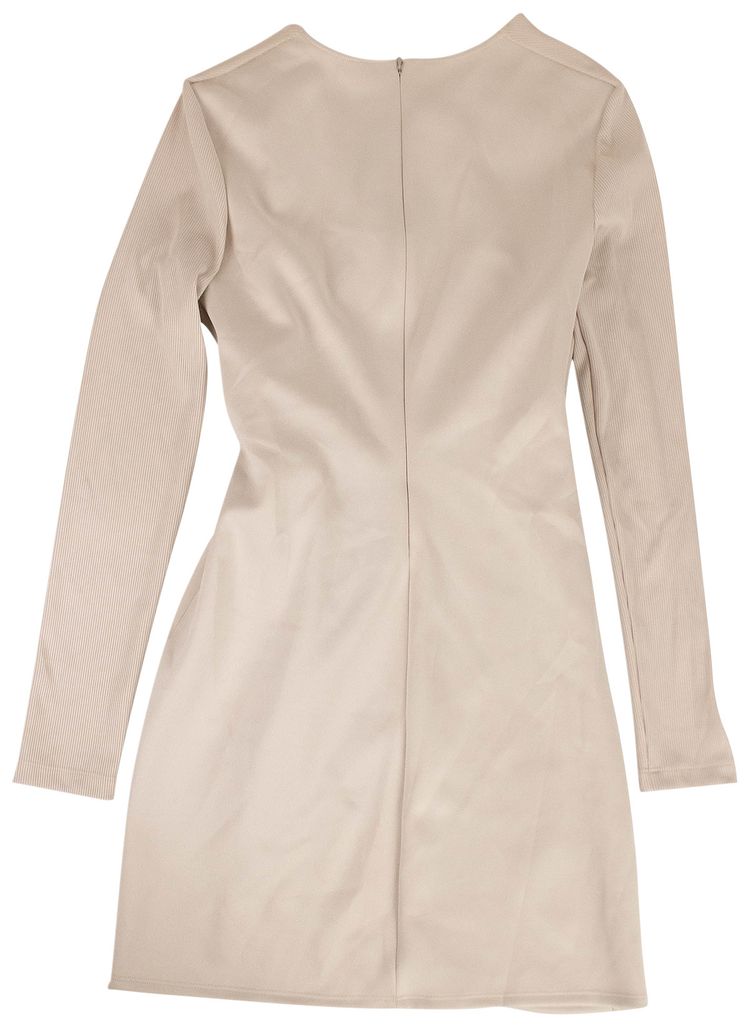 Off White Wrap Style Mini Dress Beige