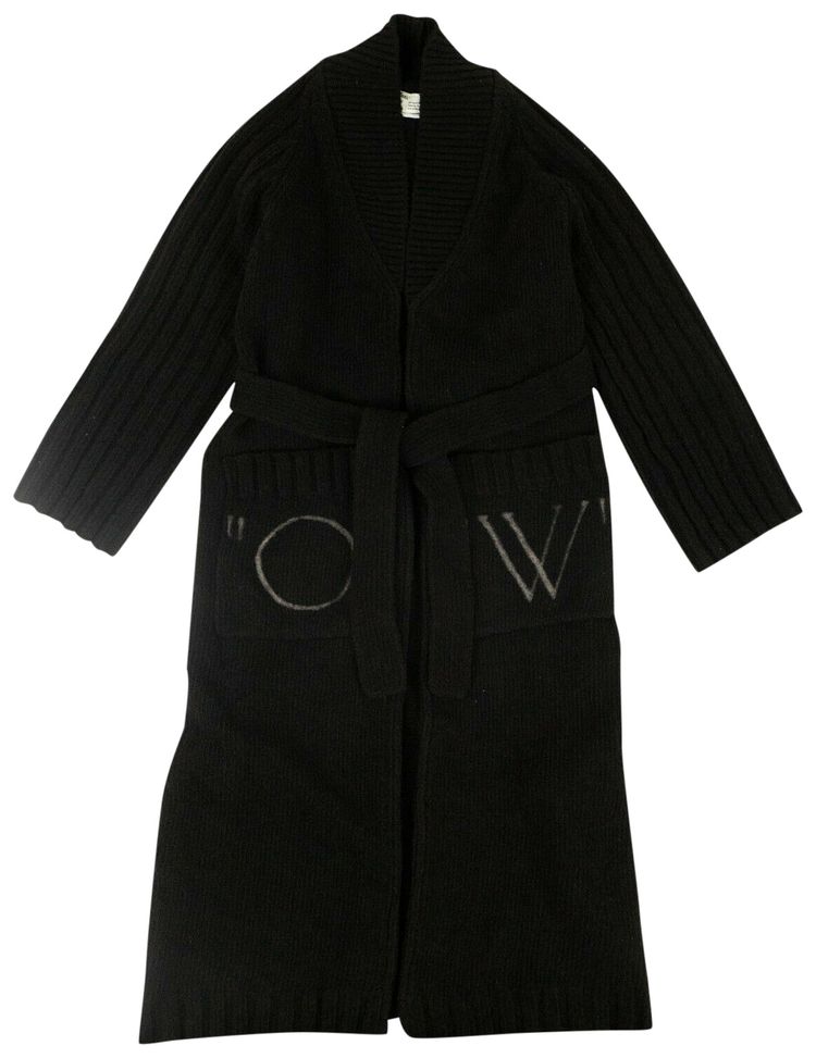 Off White Logo Cardigan Black