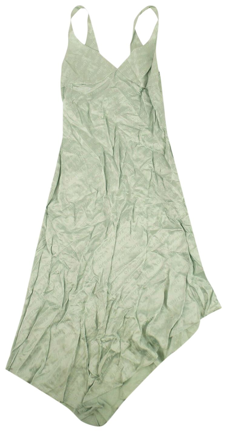 Off White Asymmetrical Dress Mint Green