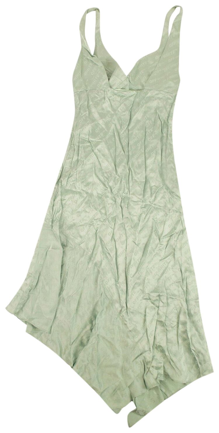 Off White Asymmetrical Dress Mint Green