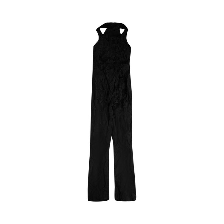 Off White Plunging V Neck Jumpsuit Black